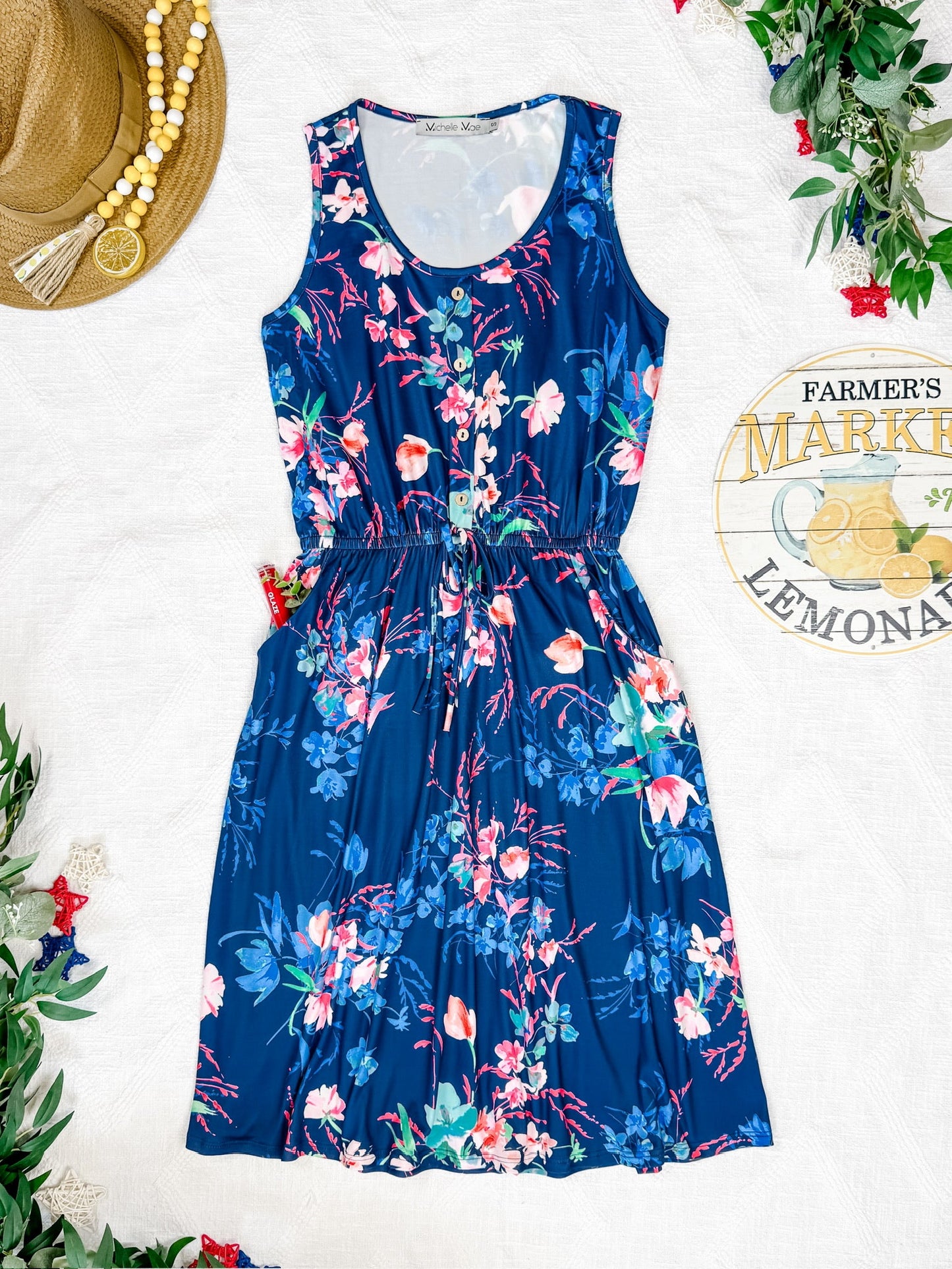 Michelle Mae Sadie Dress - Navy Floral Bliss