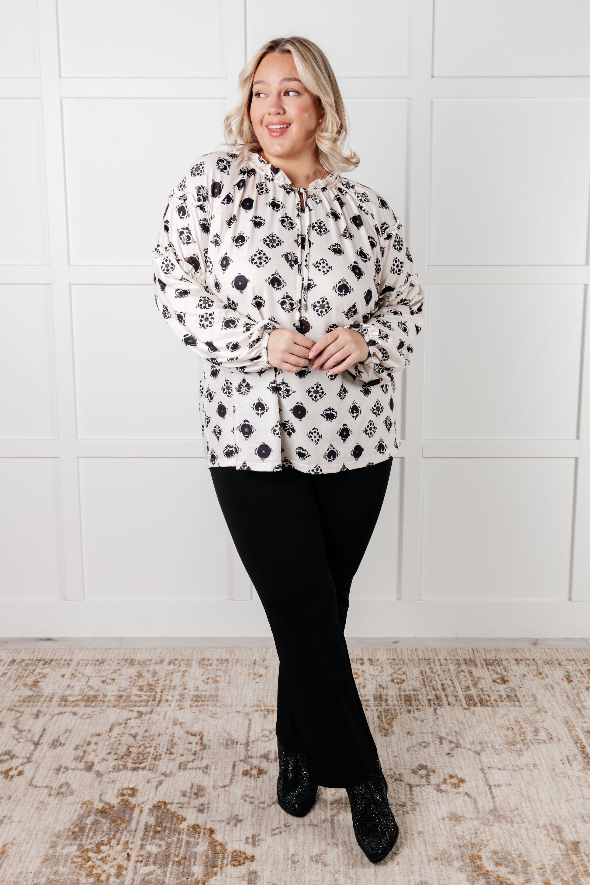Quick Follow Up Floral Tile Blouse Ave Shops