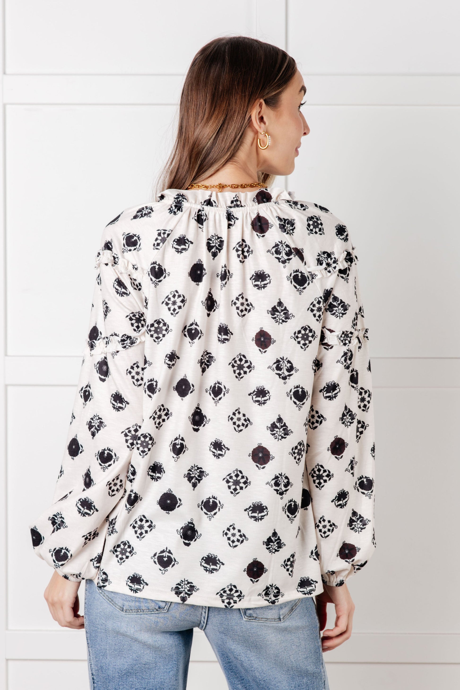 Quick Follow Up Floral Tile Blouse Ave Shops