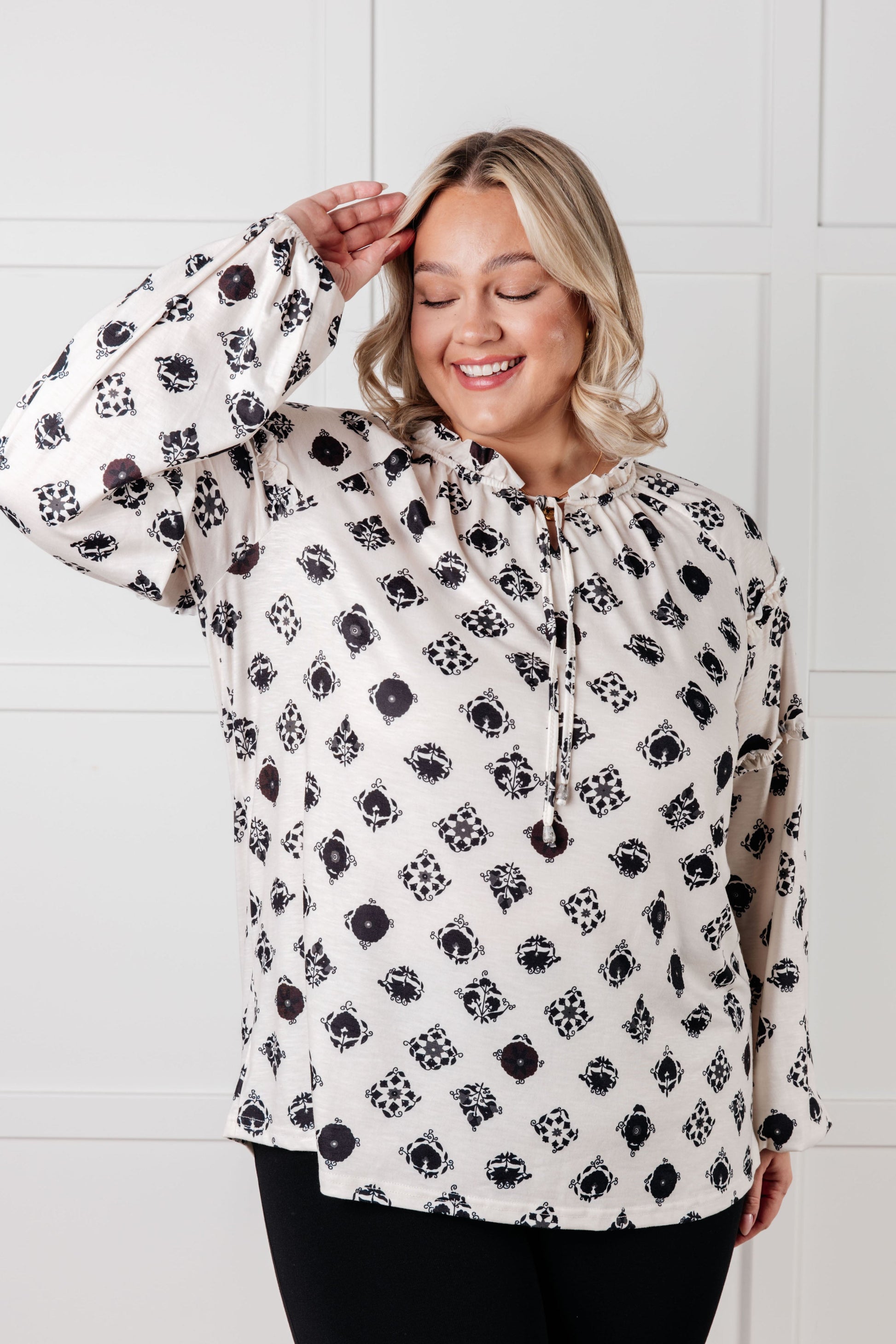 Quick Follow Up Floral Tile Blouse Ave Shops