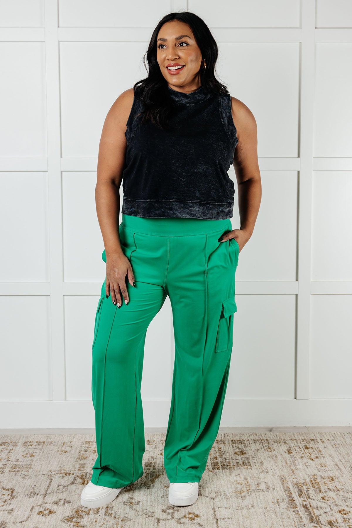 Race to Relax Cargo Pants in Emerald Green Ave Shops