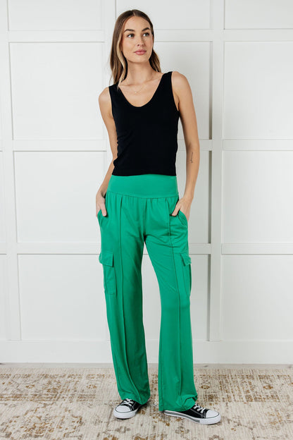 Race to Relax Cargo Pants in Emerald Green Ave Shops