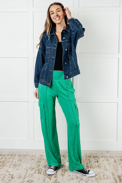 Race to Relax Cargo Pants in Emerald Green Ave Shops