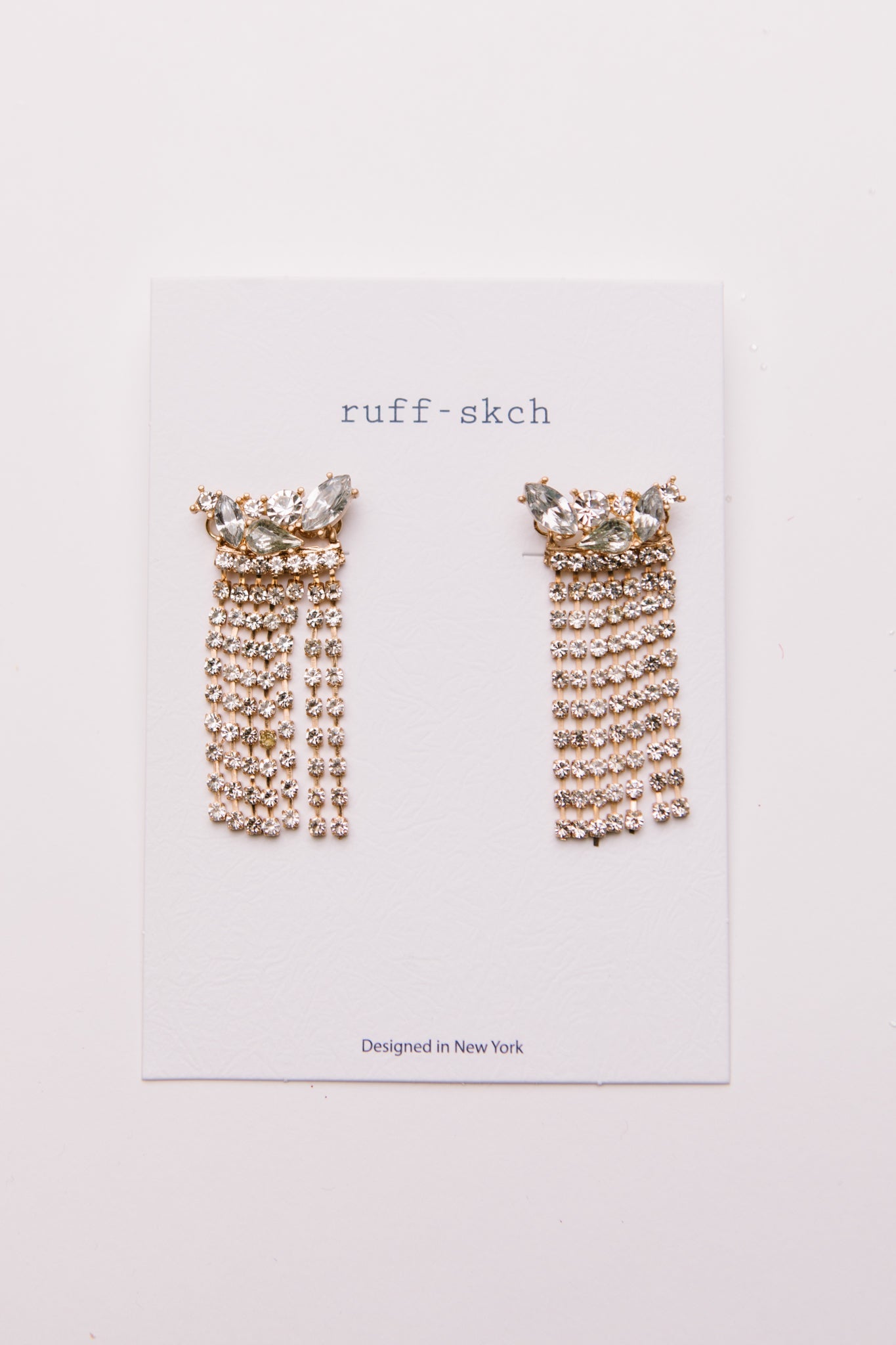 Rhinestone Fringe Earrings Ave Shops