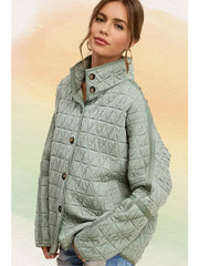 Quilted Winter Jacket in Sage The Magnolia Cottage Boutique