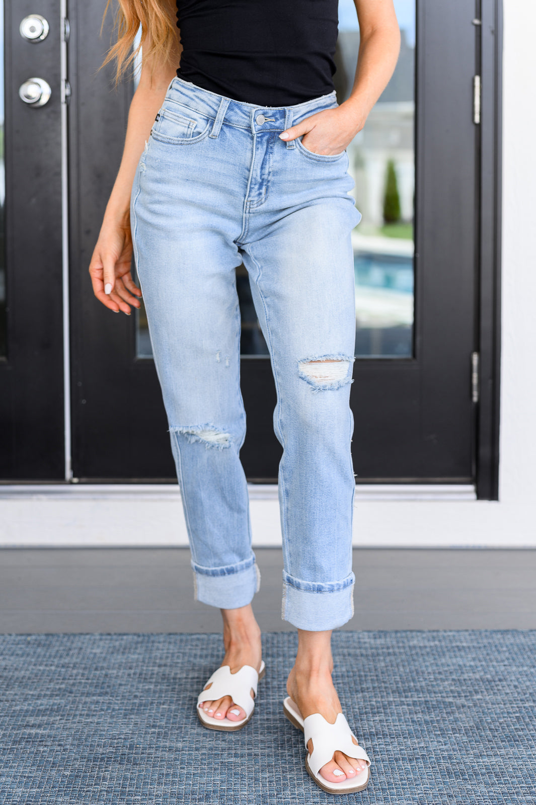 Sam Mid Rise Star Pocket Boyfriend Jeans Ave Shops