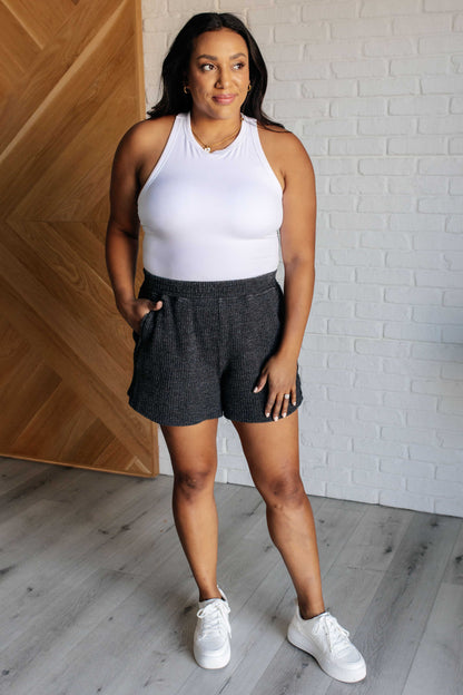 Set Process Mineral Wash Waffle Knit Set in Black Ave Shops