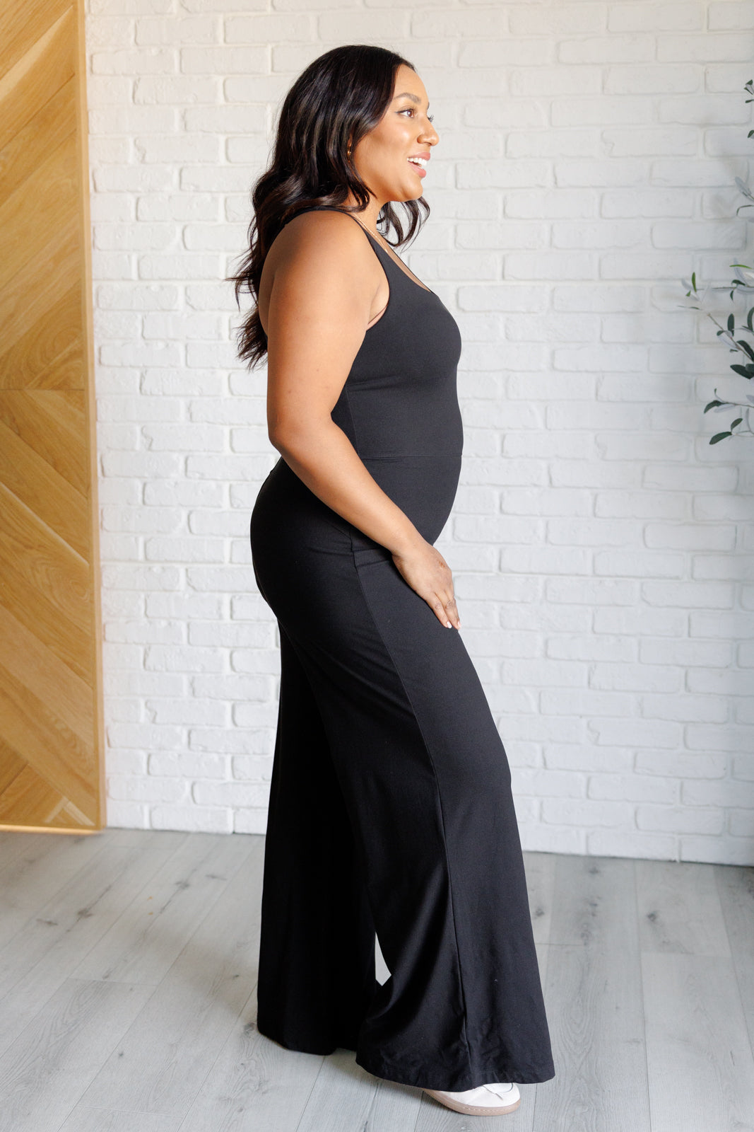 Shavasana Everyday Wide Leg Jumpsuit in Black Ave Shops