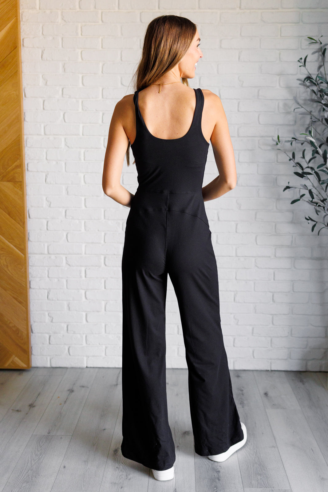 Shavasana Everyday Wide Leg Jumpsuit in Black Ave Shops