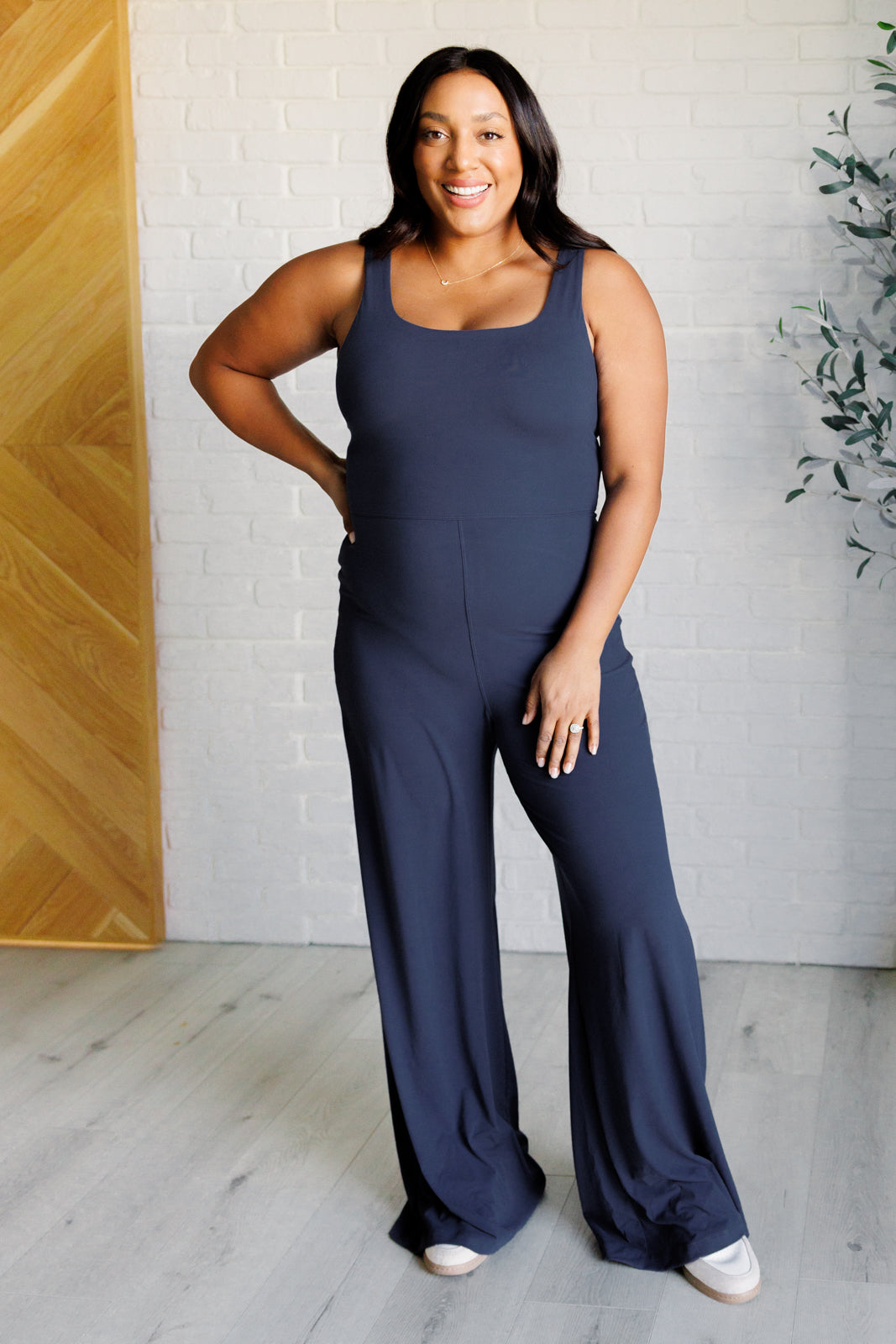 Shavasana Everyday Wide Leg Jumpsuit in Navy Ave Shops