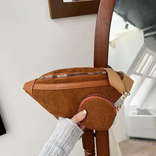 Small Corduroy Sling Bag Trendsi