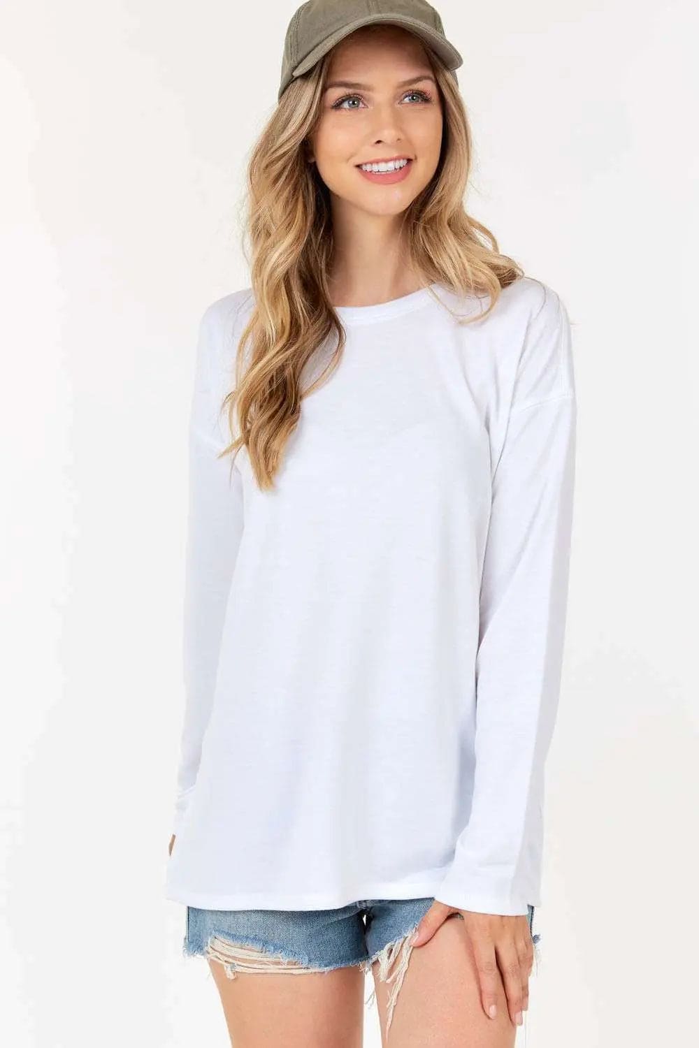 Solid White Long Sleeve Top The Magnolia Cottage Boutique