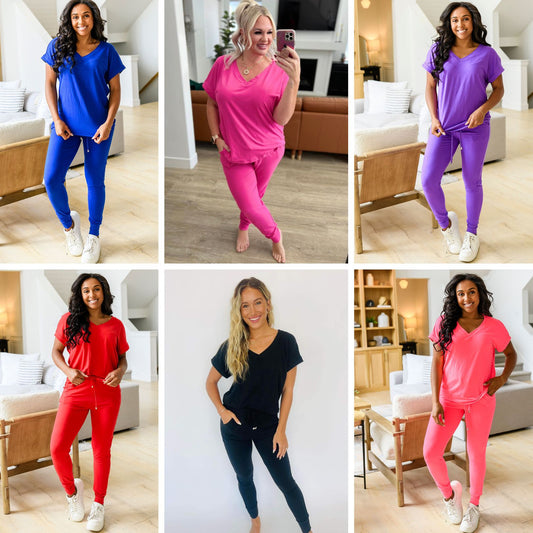 PREORDER: Krisie V-Neck Lounge Set in Six Colors Ave Shops