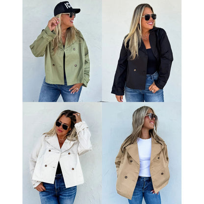 PREORDER: Rossi Crop Trench Coat in Four Colors Ave Shops