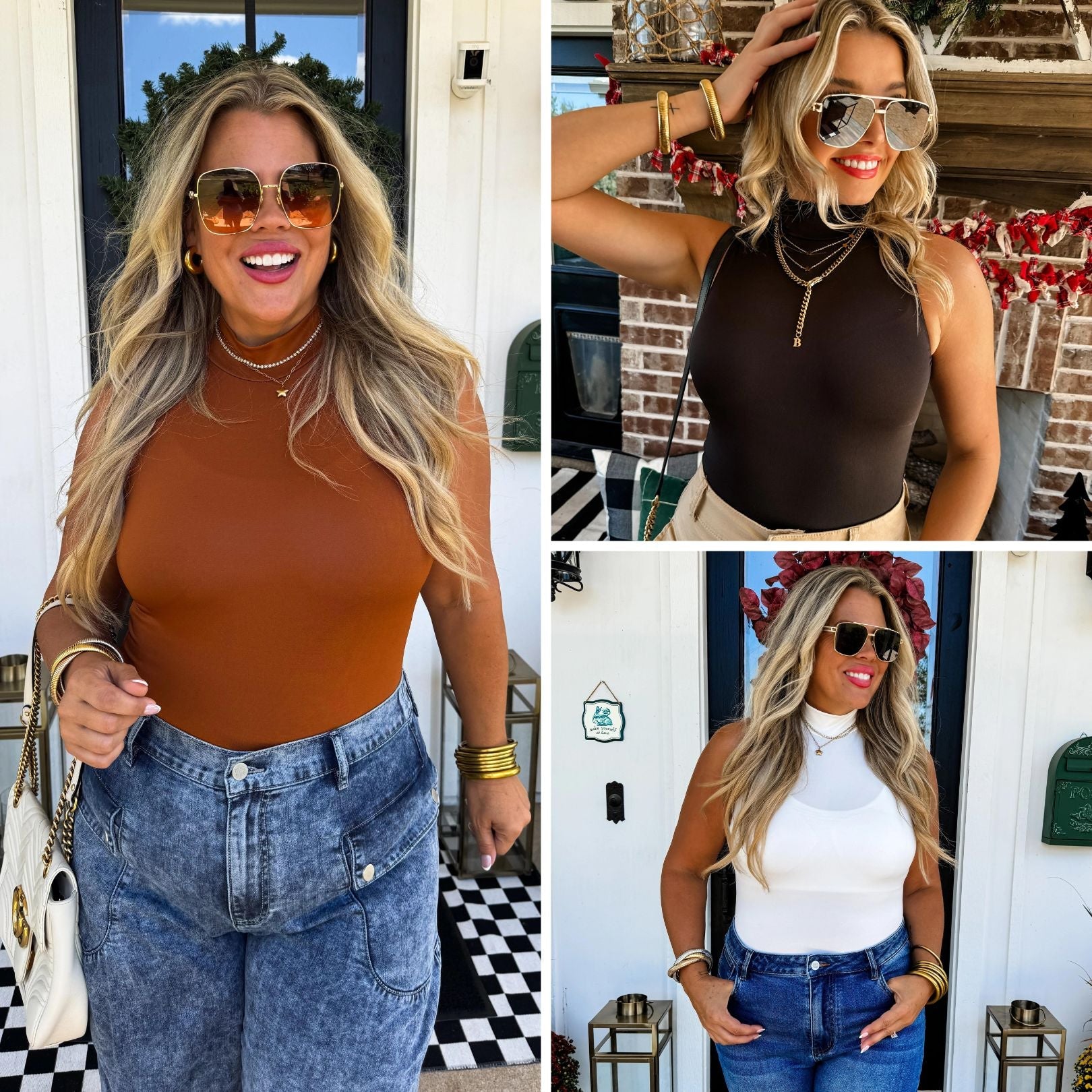 PREORDER: Baylee Mock Neck Bodysuit in Three Colors Ave Shops