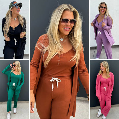 PREORDER: Soft Landing Romper and Cardigan Set in Five Colors Ave Shops