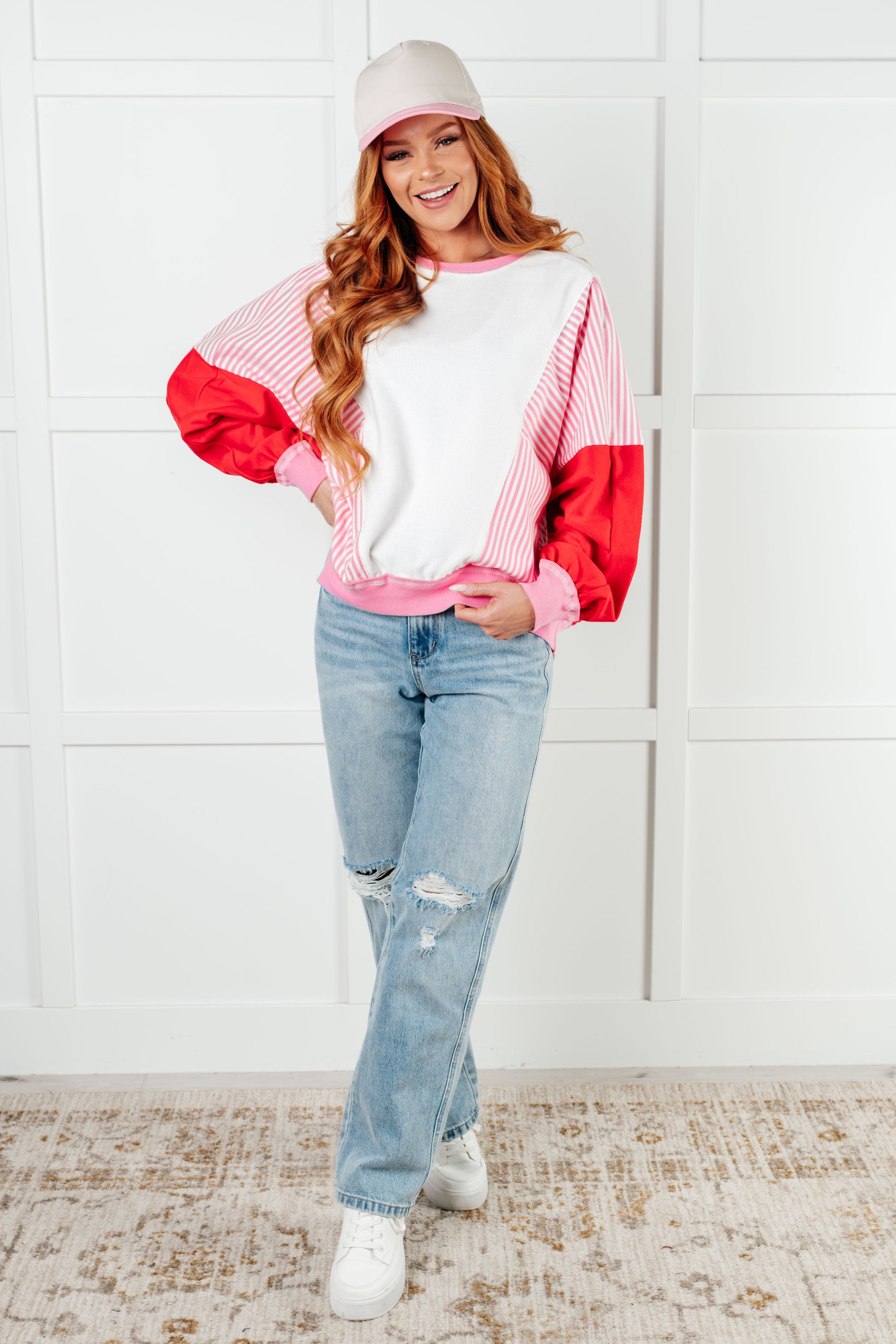 Stripes on My Sleeves Color Block Pullover Ave Shops