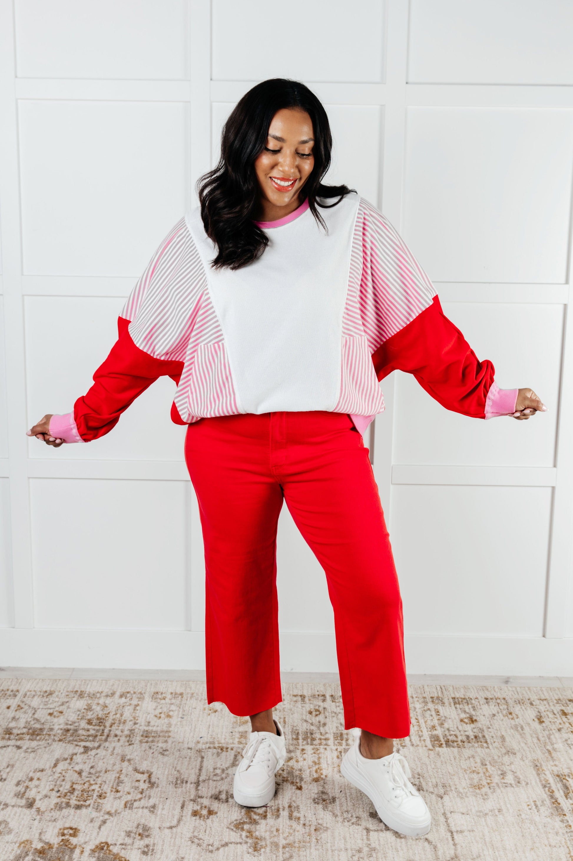 Stripes on My Sleeves Color Block Pullover Ave Shops