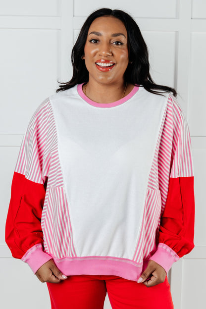 Stripes on My Sleeves Color Block Pullover Ave Shops