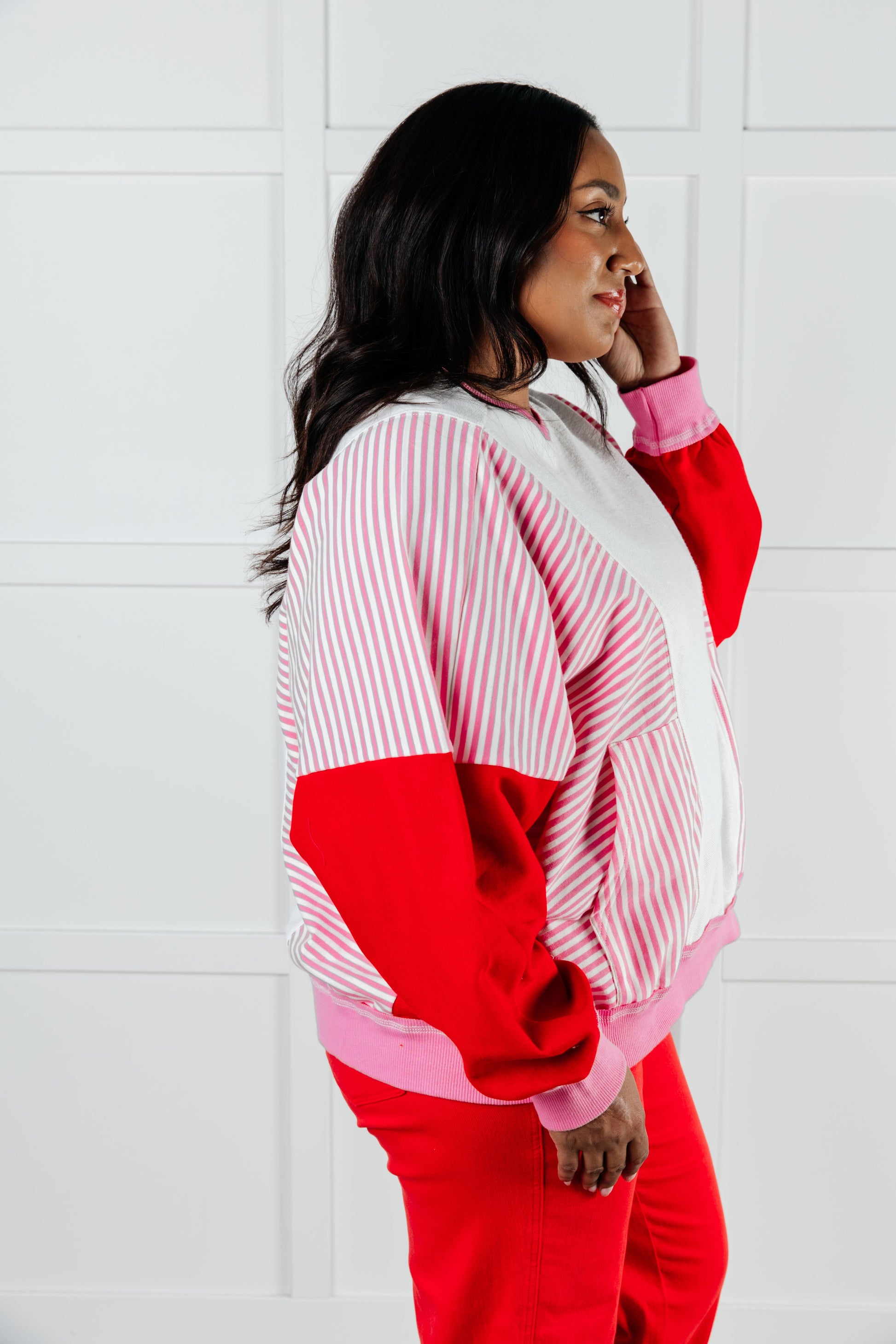 Stripes on My Sleeves Color Block Pullover Ave Shops