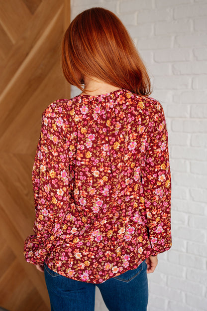 Sunday Brunch Blouse in Rust Floral Ave Shops