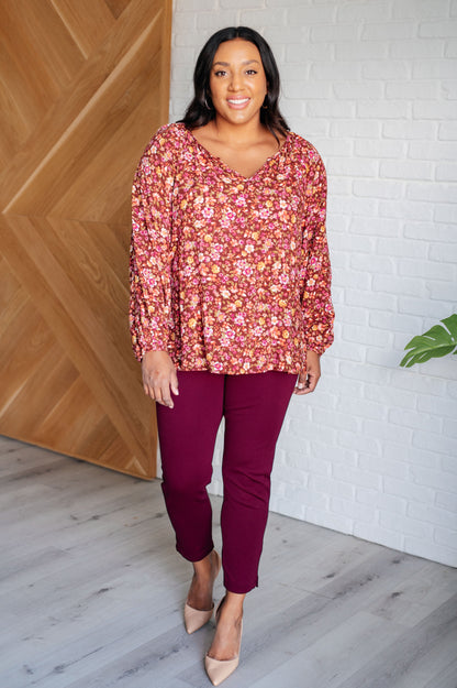 Sunday Brunch Blouse in Rust Floral Ave Shops