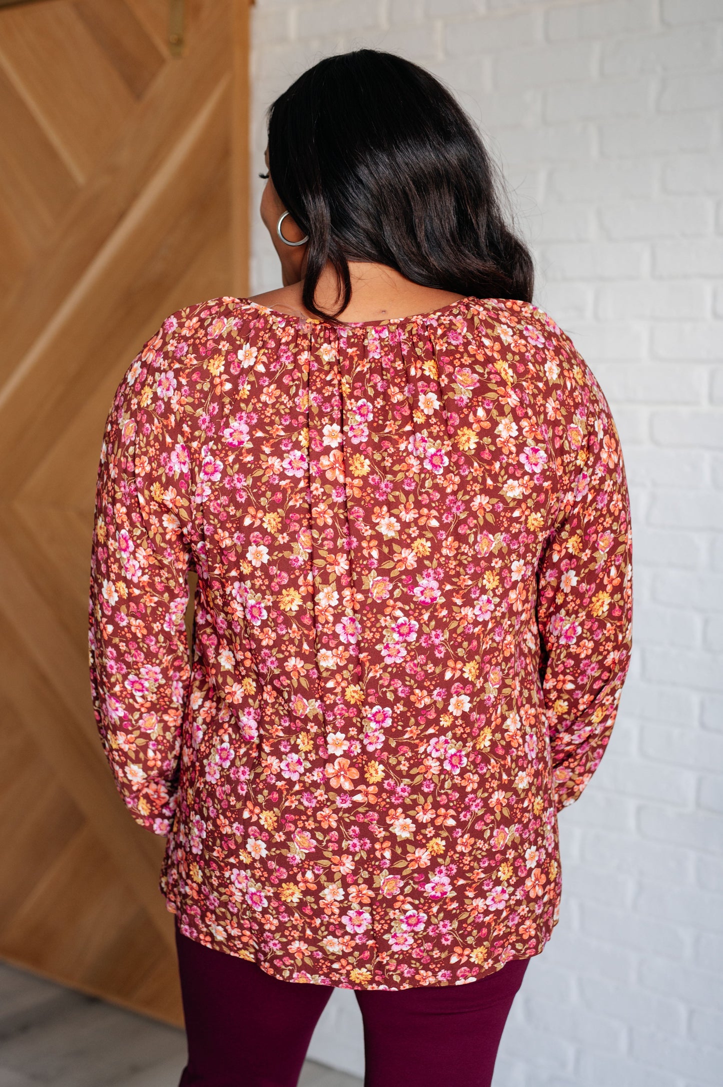 Sunday Brunch Blouse in Rust Floral Ave Shops