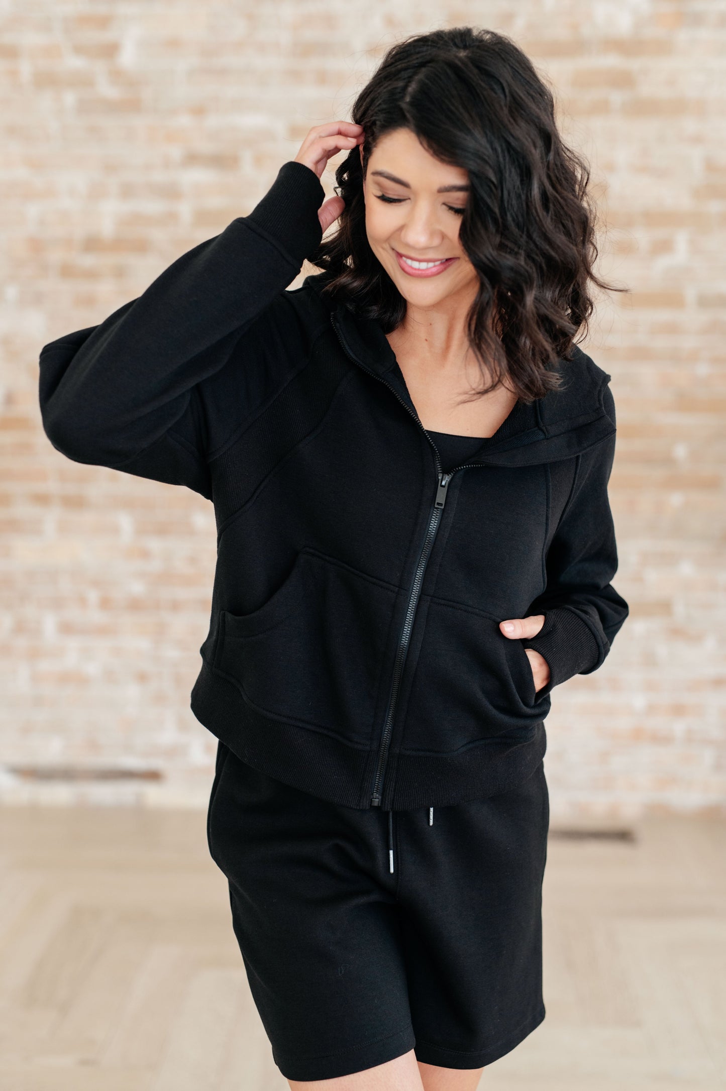 Sun or Shade Zip Up Jacket in Black Ave Shops