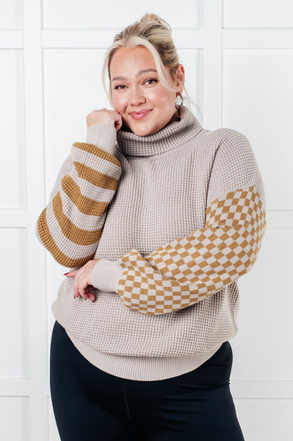 Super Seasonal Patchwork Waffle Knit Sweater Ave Shops