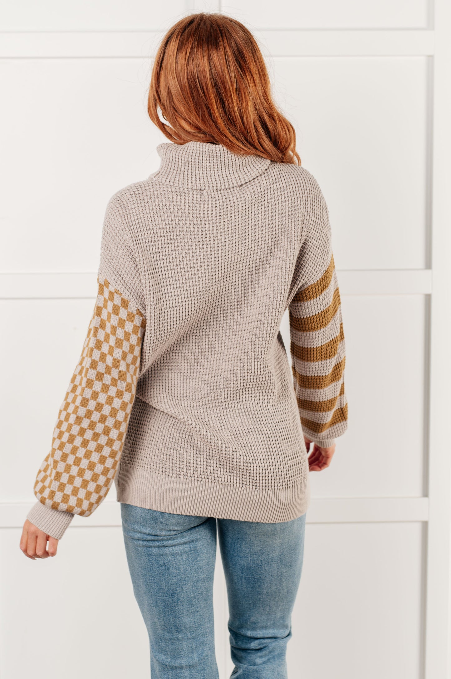 Super Seasonal Patchwork Waffle Knit Sweater Ave Shops