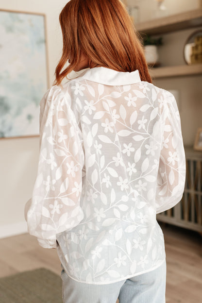 Sweet Serotonin Lace Button Up Ave Shops