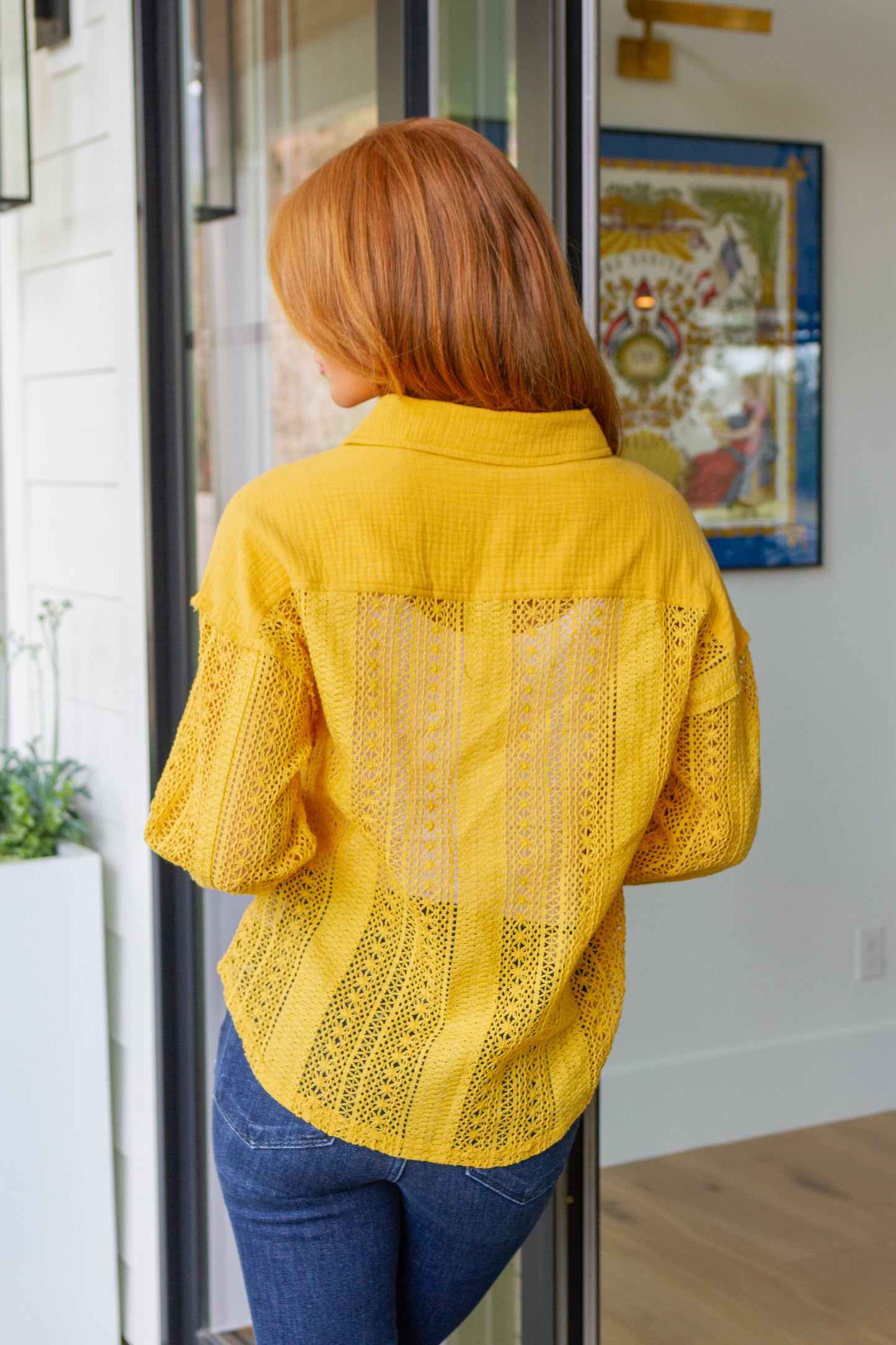 Sweeter Than Nectar Lace Button Down in Honey Ave Shops