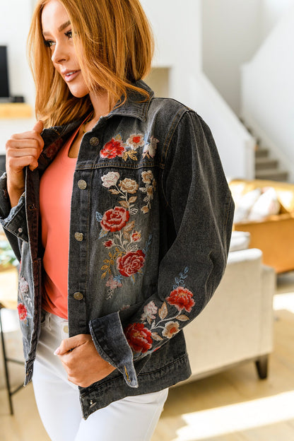 Lovely Visions Flower Embroidered Jacket Ave Shops