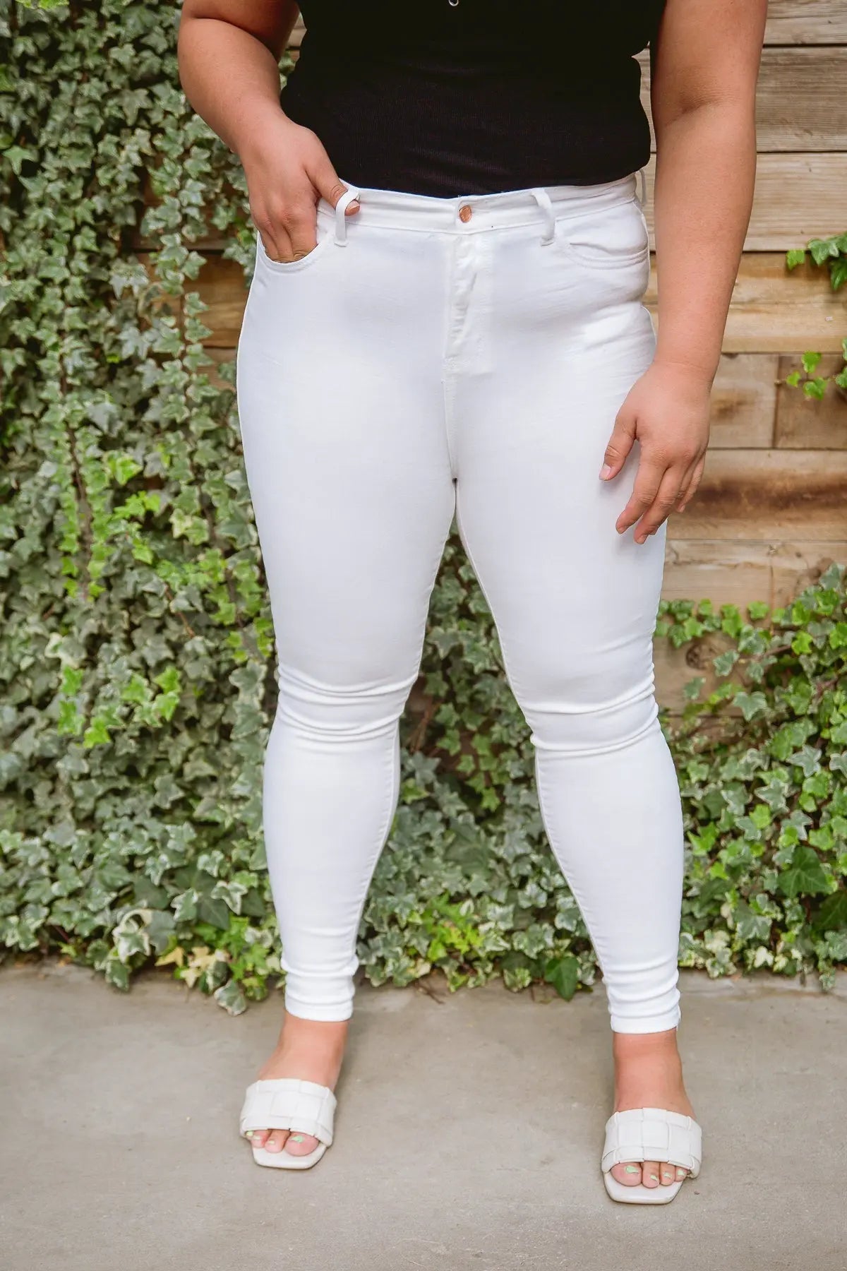 Talia High Waisted White Skinny Jeans Ave Shops