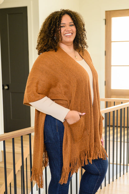 Tell My Story Rib Knit Kimono In Camel Ave Shops