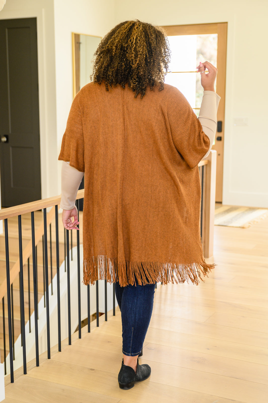 Tell My Story Rib Knit Kimono In Camel Ave Shops