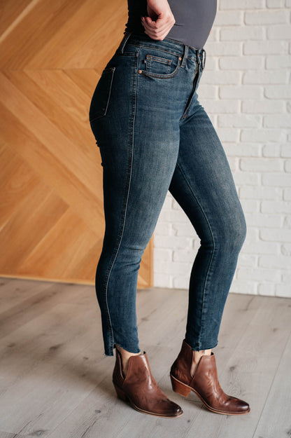 Tessa High Rise Control Top Step Hem Skinny Jeans Ave Shops