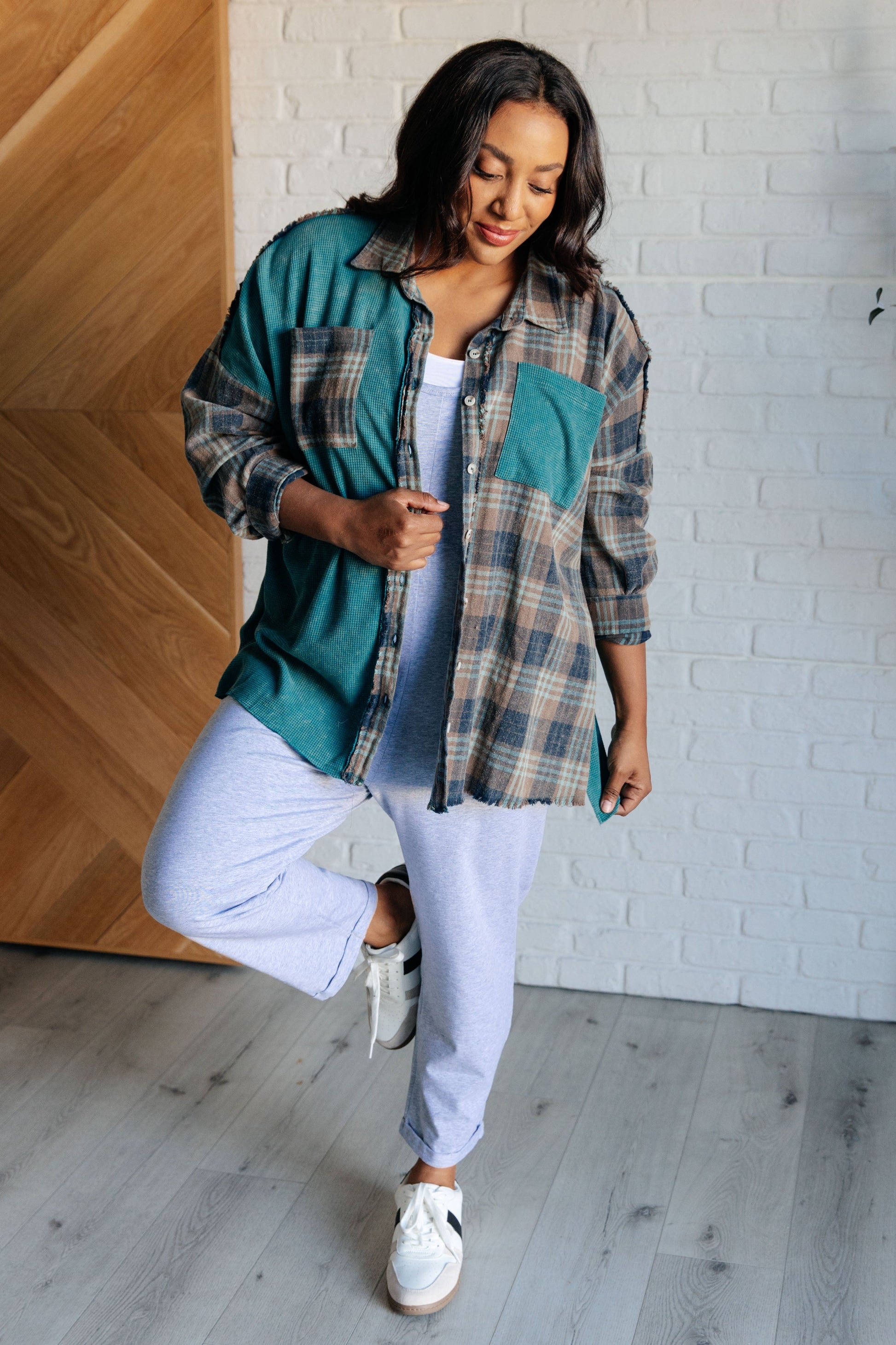 Tied for Time Thermal Plaid Button Up Ave Shops