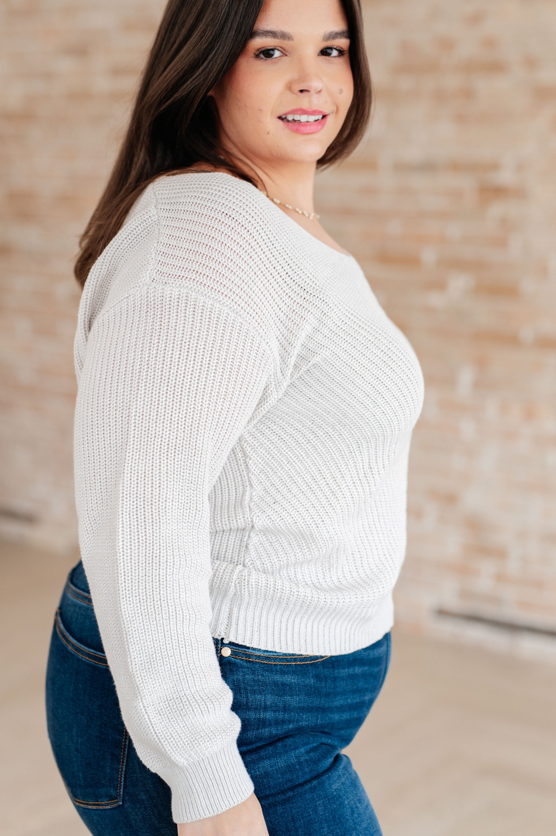 Told You So Ribbed Knit V Neck Sweater Ave Shops