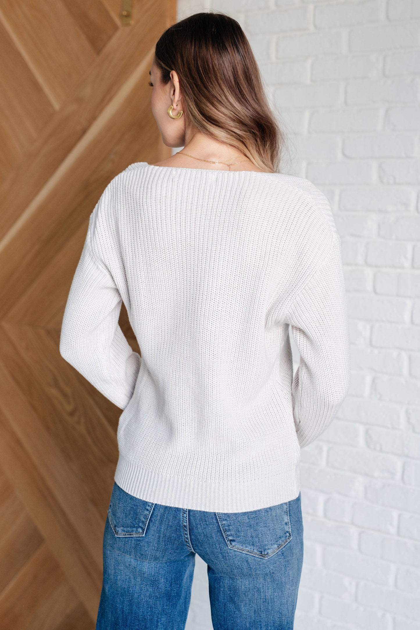 Told You So Ribbed Knit V Neck Sweater Ave Shops