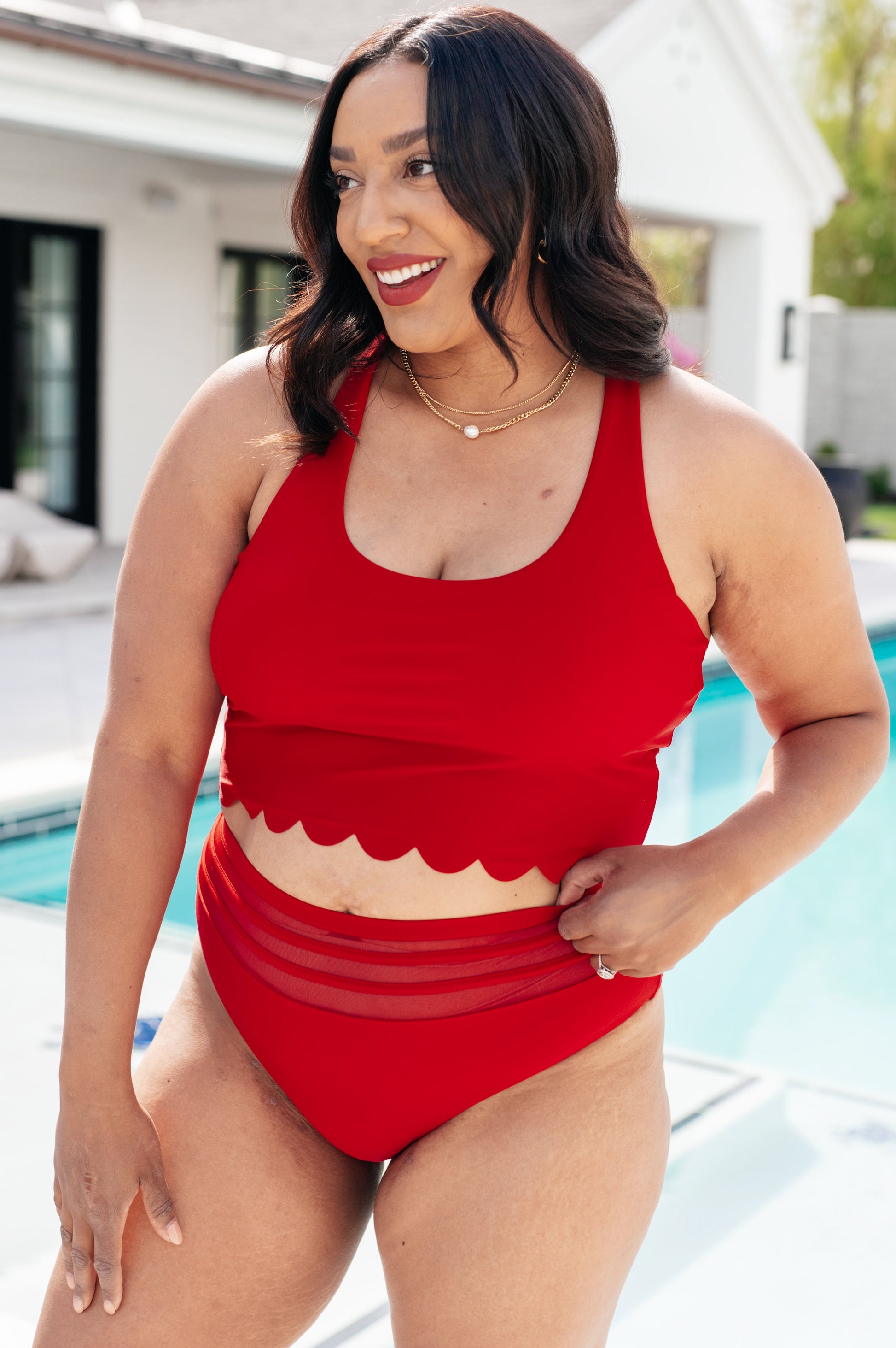 Tonga Scalloped High Waisted Swim Bottoms Ave Shops