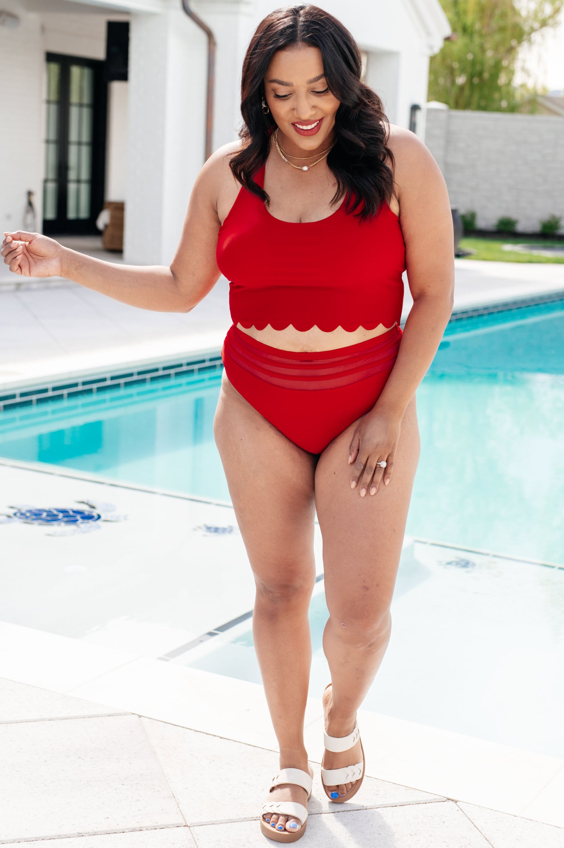 Tonga Scalloped High Waisted Swim Bottoms Ave Shops