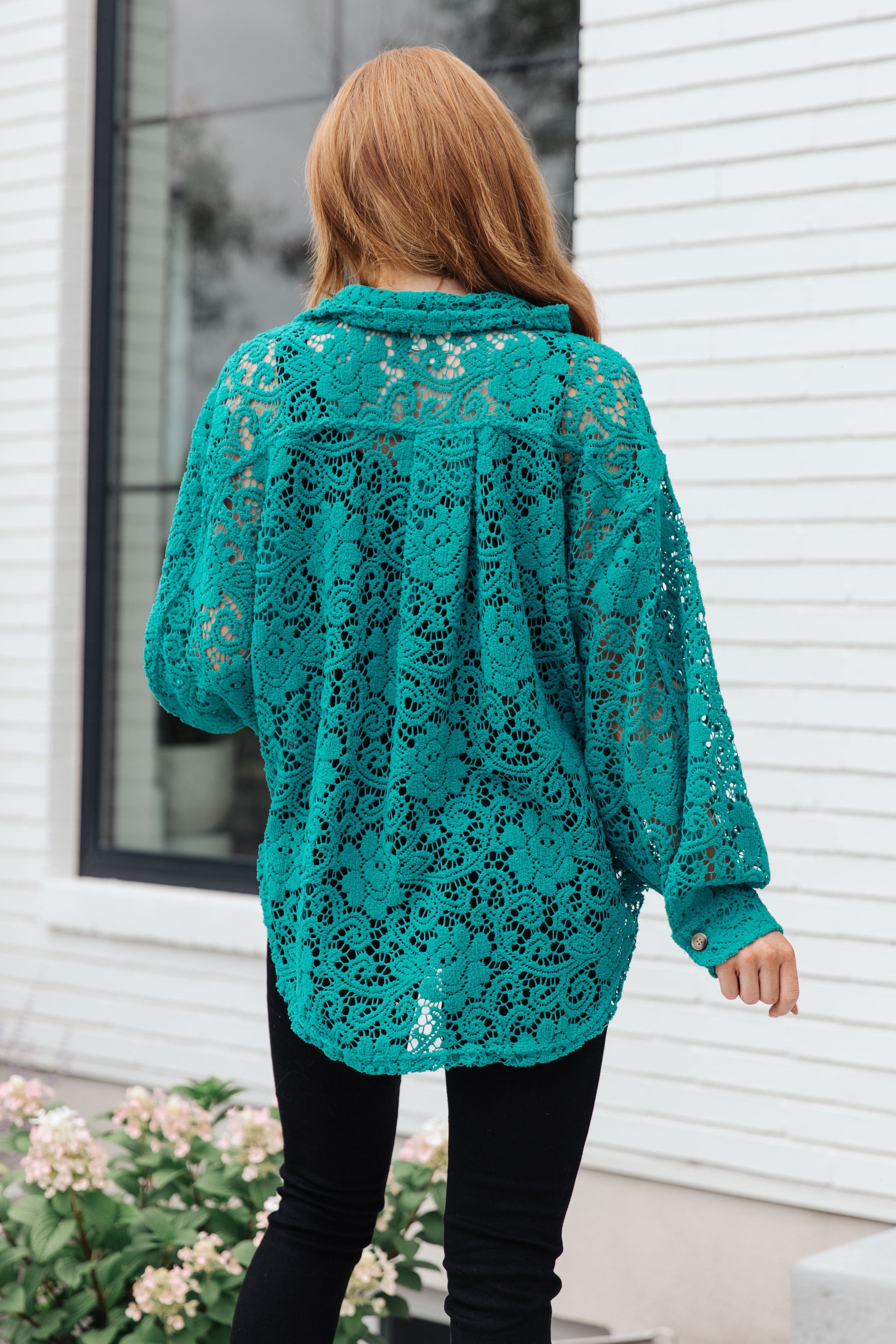 Topped with Lace Button Down Ave Shops