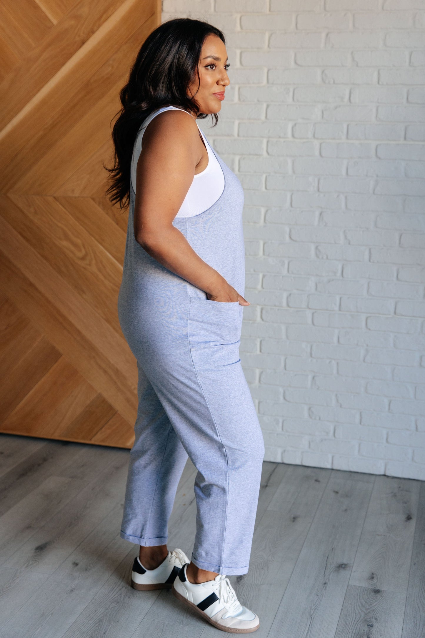 Totally Me Spaghetti Strap Jumpsuit in Heather Grey Ave Shops