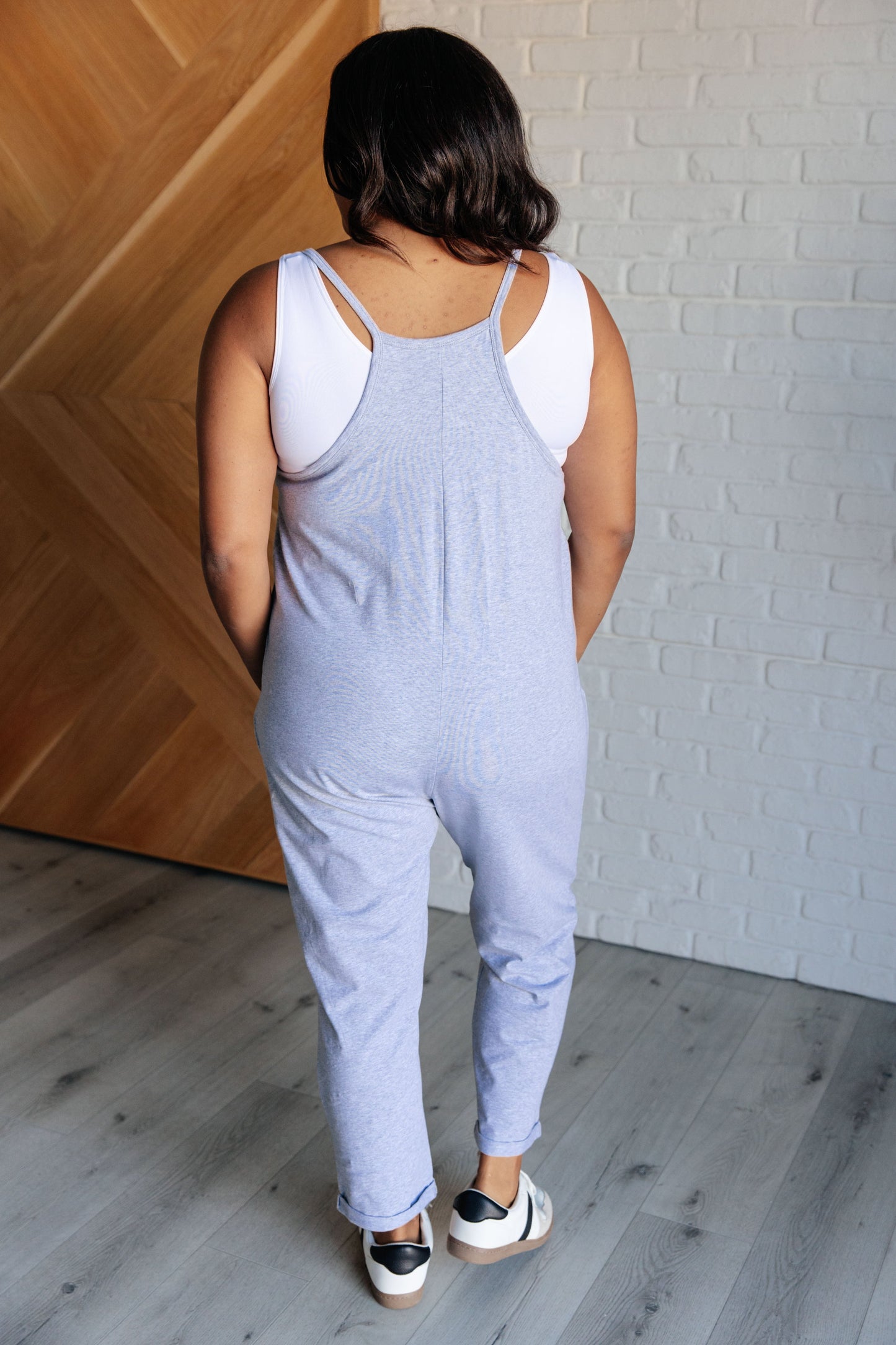 Totally Me Spaghetti Strap Jumpsuit in Heather Grey Ave Shops