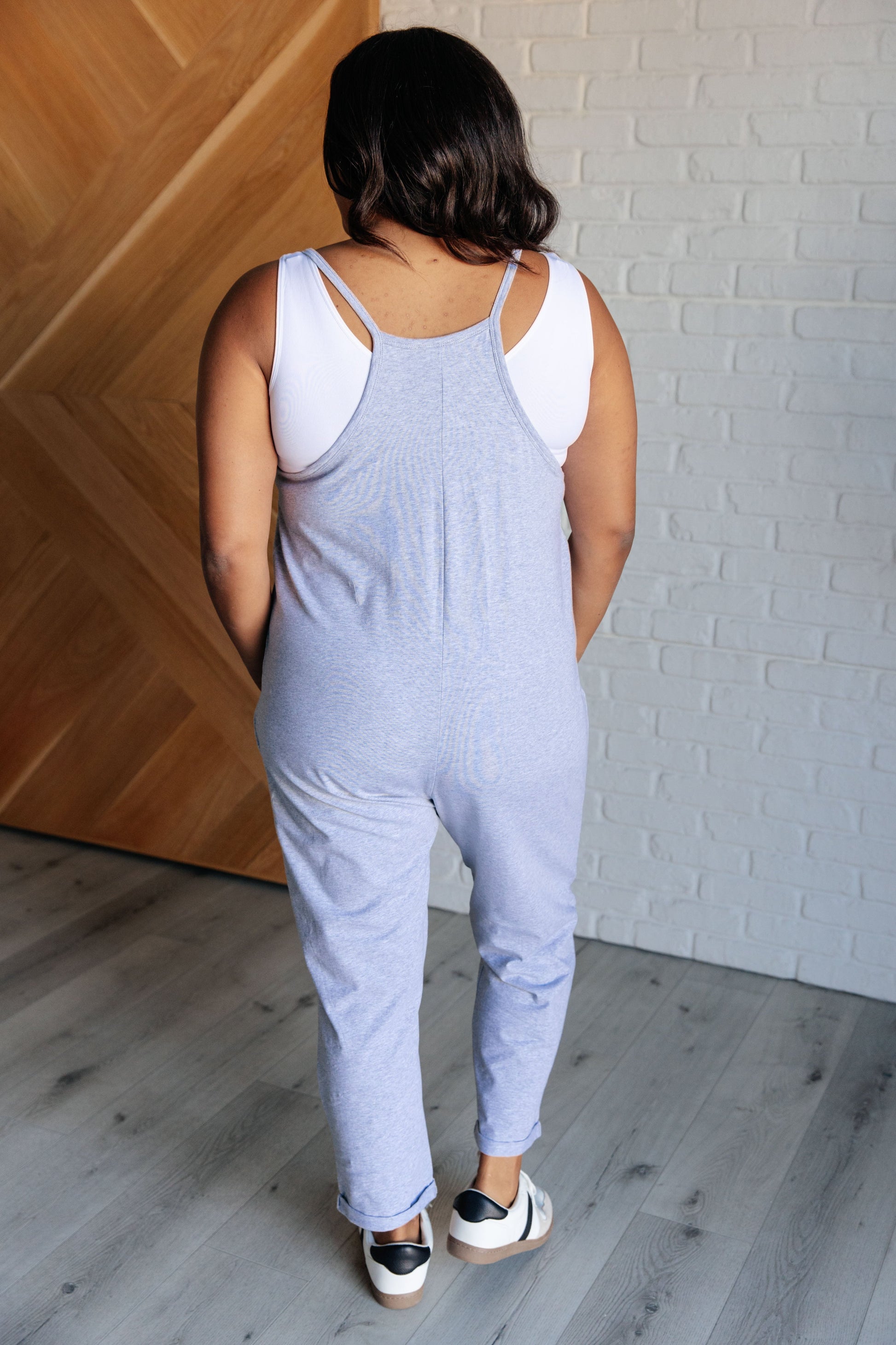 Totally Me Spaghetti Strap Jumpsuit in Heather Grey Ave Shops