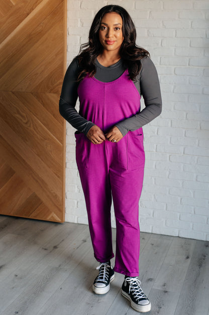 Totally Me Spaghetti Strap Jumpsuit in Light Plum Ave Shops