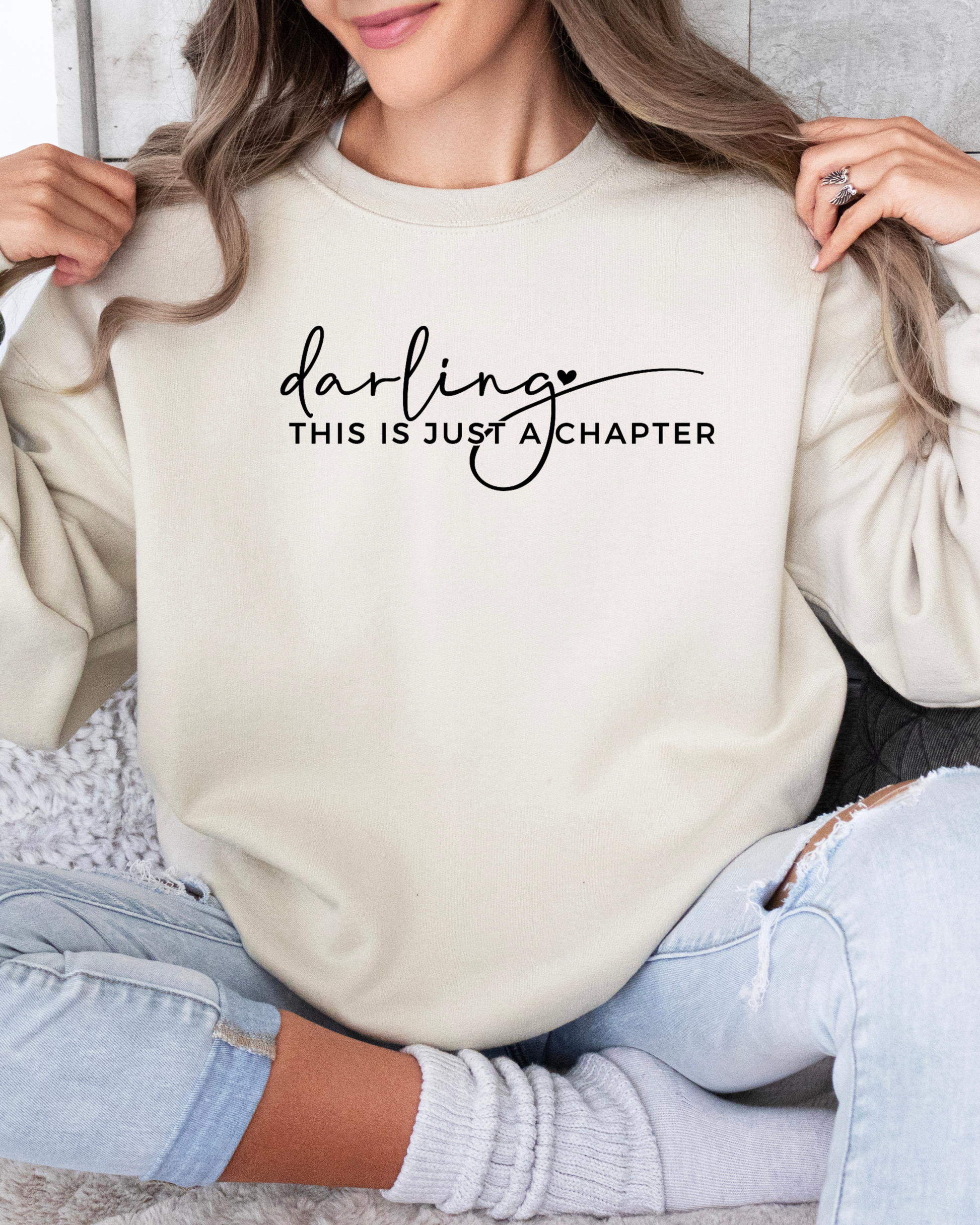 Darling this is a chapter positive vibes graphic sweatshirt LL