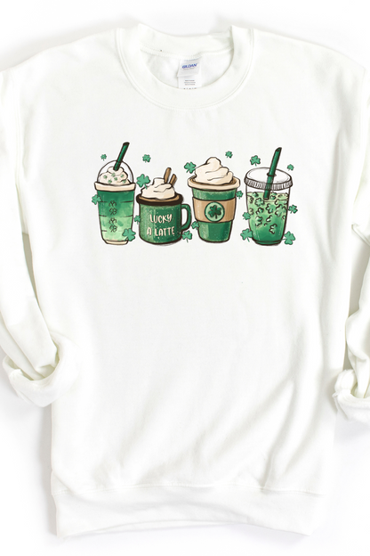 St Patrick Latte Graphic Sweatshirt - The Magnolia Cottage Boutique