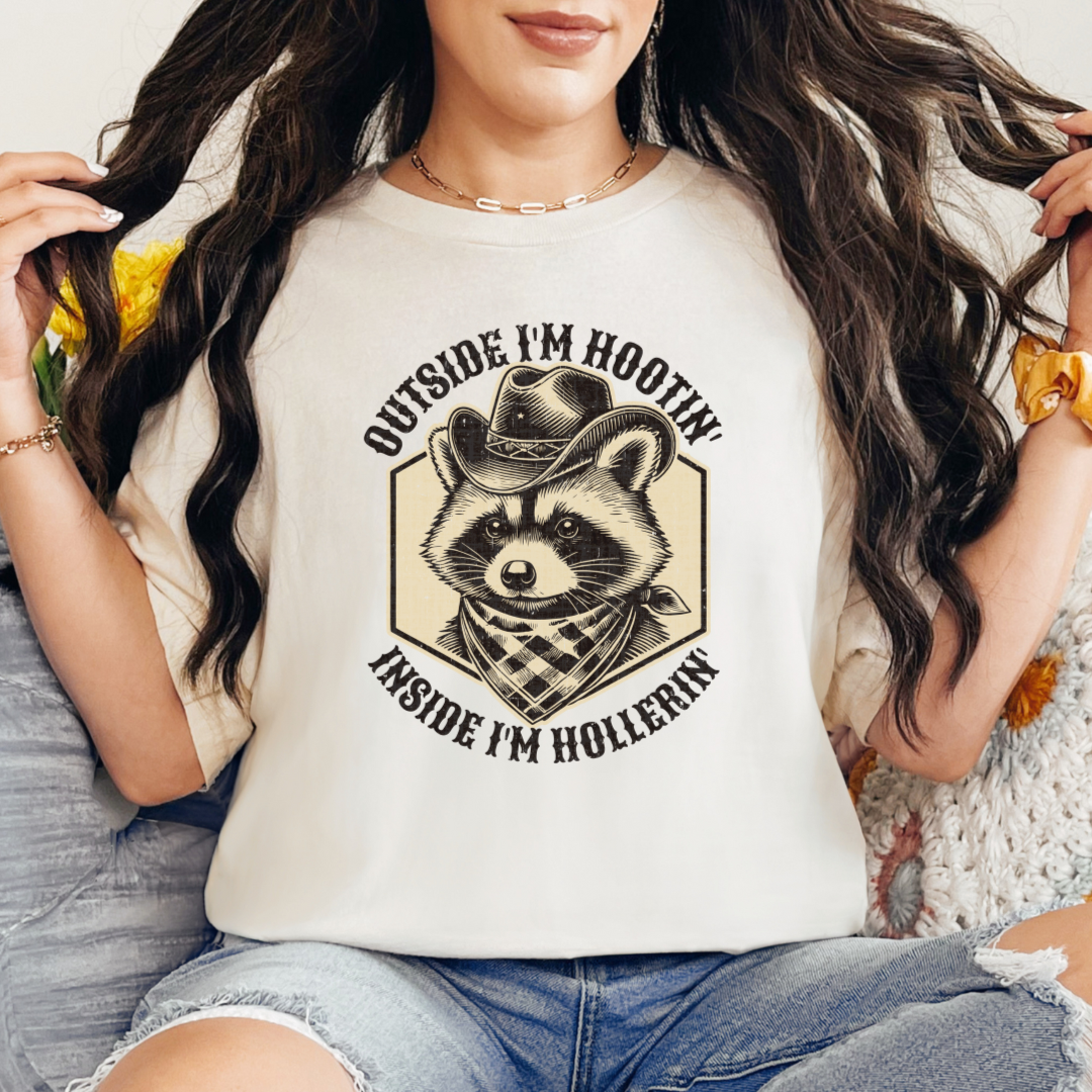Outside I'm Hootin' Inside I'm Hollerin' Graphic Tee Ave Shops